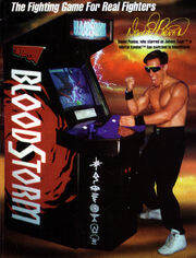 Daniel Pesina interpretando a Johnny Cage para el videojuego BloodStorm.