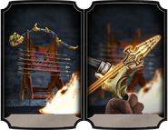 Arco y flechas de Kung Jin en una carta de equipamiento de Mortal Kombat X (móvil)