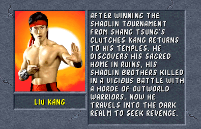 Liu Kang/Mortal Kombat II, Mortal Kombat Center Wiki