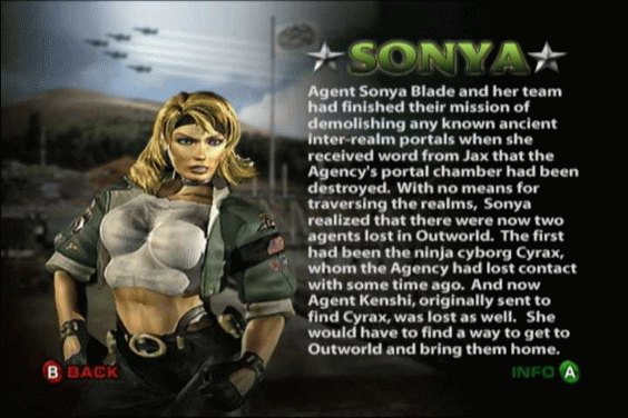 Mortal Kombat - Sonya Blade (Profile) 