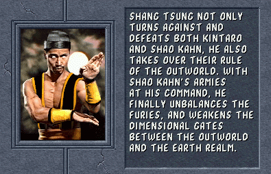 Shang Tsung/Mortal Kombat II, Mortal Kombat Center Wiki