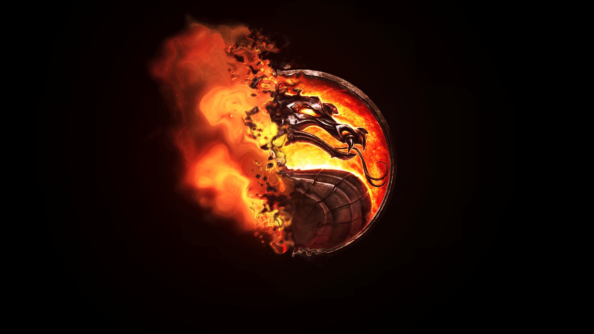 mortal kombat symbol on fire