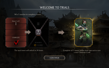 This is what the player will see if they enter Trial Mode for the first time.