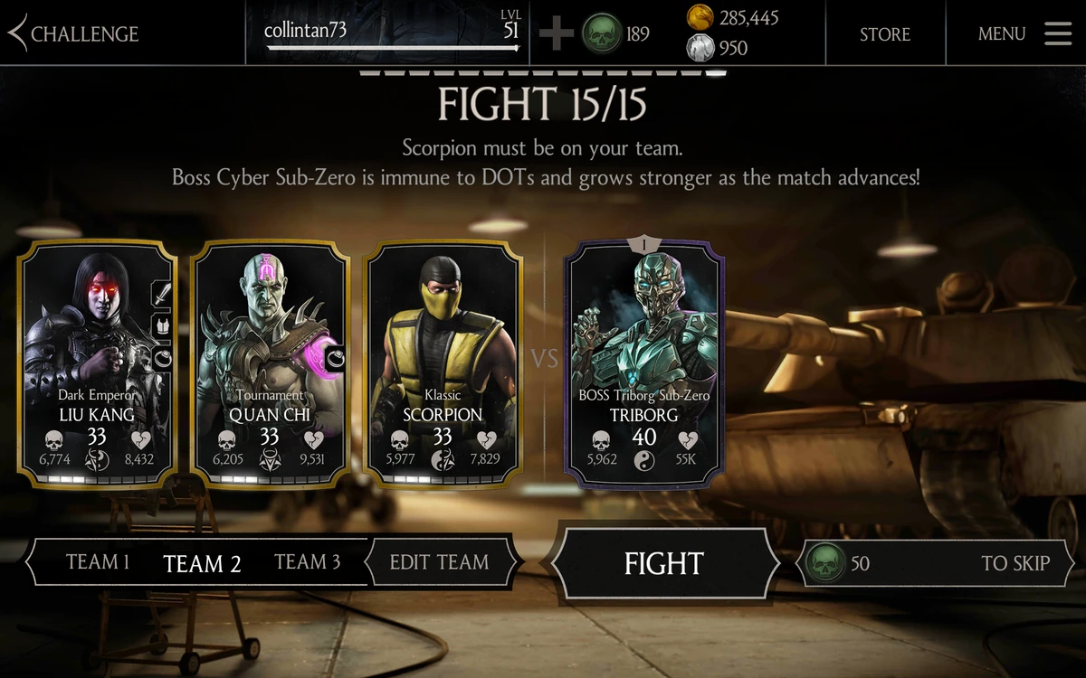 SubZero (LK520) Challenge Mortal Kombat Mobile Wikia Fandom