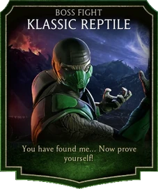 Menu item to directly fight Boss Klassic Reptile.