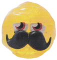 Mustachio figure glitter yellow
