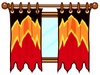 Flame curtains