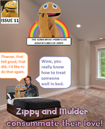 Zippy and Mulder finally consummate their love in bed.