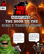 The crouching Skele-Man takes Deathrock9 and Slimer to the door that leads to the King's throne room.