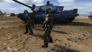 Dusklite troops with tank