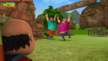 Number 1 and 2 Dancing in the John the Kite Man episode.gif