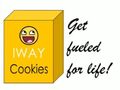 A box of IWAY cookies and it's slogan.
