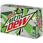 The current Diet Mountain Dew 24-pack design (right).