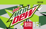 The current Diet Mountain Dew 15-pack design (side).