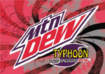 The official Typhoon label art, designed by Shanea Wisler. It was used during DEWmocracy 2 and Back by Popular DEWmand.