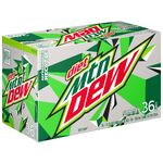 Diet Mountain Dew's 36-pack design from 2023 until 2025 (left).