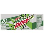 The current Diet Mountain Dew 20-pack design (top).