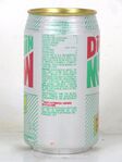Diet Mountain Dew's contemporary 12 oz. can design with ribbed edges (back; version with with 100% NutraSweet label).