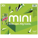 Mountain Dew's current 30-pack 7.5 oz. design (top).