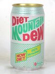 Diet Mountain Dew's contemporary 12 oz. can design with ribbed edges (version with with 100% NutraSweet label).