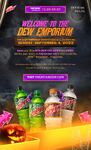 Screenshot of the DEW Emporium website prior to the start of the promotion, featuring Sidekick bottle designs for original Mountain Dew, VooDEW 4.0, and both flavors' Zero Sugar variants.