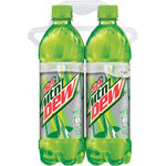 Previous design for a 4-pack of 24 oz. Diet Mountain Dew bottles.