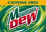 Caffeine-Free Mountain Dew's label art from 1999 until 2001.