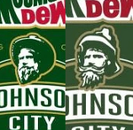 Comparison of the man on Johnson City Gold's prototype label art versus the man on the official/finalized Johnson City Gold label art. The most noticeable differences are in the hat (which has a different brim) as well as his mustache (which is much larger on the man from the finalized label art).