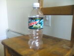 A photograph of an empty bottle of Baja Blast in 2015.