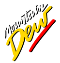 In the 1990's, Mountain Dew products in the UK and several other foreign countries began using this logo. The product would be discontinued in the UK due to low sales, but other countries (such as Mexico and Namibia) continued to use this logo until it was replaced by the 1999-2005 logo. A hybrid of this logo and the 1996-1999 logo would be used for Mountain Dew's contemporary release in Indonesia (see below).