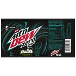 Baja Blast Zero Sugar's 2020 16.9 oz. bottle label.