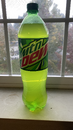 A photograph of contemporary 1.25-liter bottle of Mountain Dew.