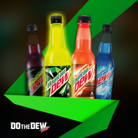 Blue Shock along side Mountain Dew, Pitch Black, and Voltage.