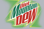 Diet Mountain Dew's contemporary label art.