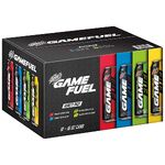 The official Amp Game Fuel Charged variety brand line up 16 oz. 12-pack design.