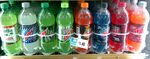 Eight flavors of Mountain Dew at a convenience store cooler in May 2010.