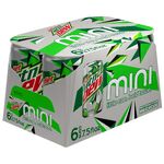 Diet Mountain Dew's contemporary 6-pack 7.5 oz. box design (left).
