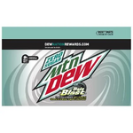 Early prototype design for the Baja Blast Zero Sugar 3x4 12-pack with Dew Nation Rewards label (side).