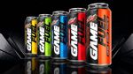 The official Amp Game Fuel Charged brand line up's 16 oz. can designs during the Call of Duty: Modern Warfare promotion.