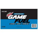 Game Fuel (Berry Blast)'s contemporary 16 oz. 12-pack design (side).