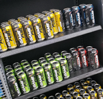 Mountain Dew Amp Game Fuel flavors on a store shelf.