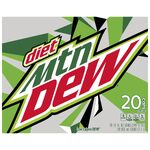 The current Diet Mountain Dew 20-pack design (front).