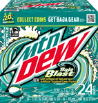 Baja Blast's 24-pack cube design during the 20th Bajaversary promotion (center).