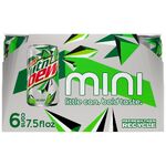 Diet Mountain Dew's contemporary 6-pack 7.5 oz. box design (front).