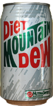 Diet Mountain Dew's contemporary 12 oz. can design with ribbed edges.