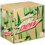 Caffeine-Free Mountain Dew's 24-pack design from 2011 until 2017 (left).
