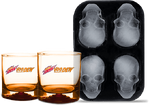 Skull Ice Mold and Branded 2 Glass Set (130 Winners)