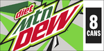 Diet Mountain Dew's contemporary 8-pack design (top).