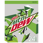 Diet Mountain Dew's contemporary cube 24-pack design (side).