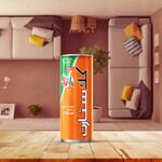 Promotional artwork for Kickstart (Orange Citrus)'s 2015 Arabia release, showing its official can design (Arabic side).